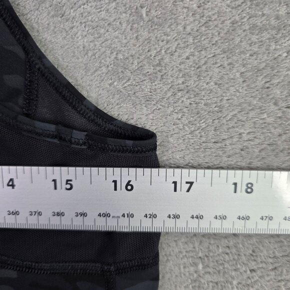 Womens Lululemon Camo Black Sleeveless Training Tank Top Mesh Back Panels Size S - Picture 4 of 6